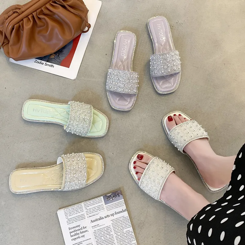 

Candy Colors Shoes Slippers Casual Slides Lady Luxury Flat Girl PU Basic Rome Fashion Slippers Casual Shoes Woman 2021 Lady Cand