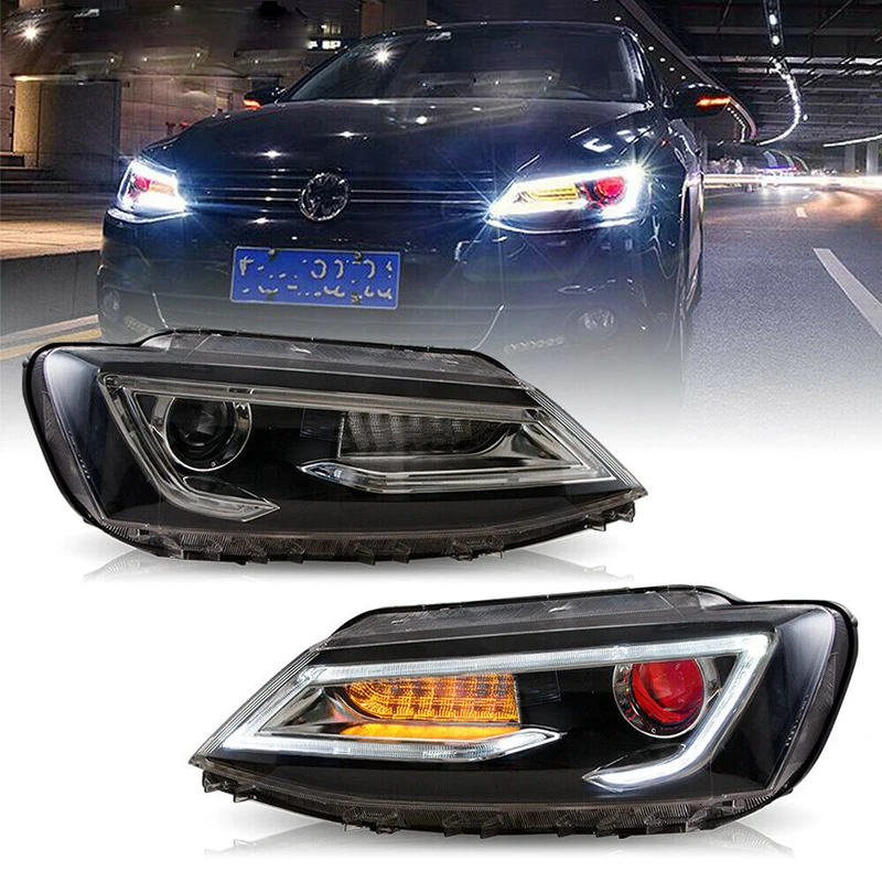 

For VW Volkswagen JETTA SAGITAR 2011-2019 Headlamp Car Assembly Headlight Full LED Headlamp With DRL Sequential Turn Signal