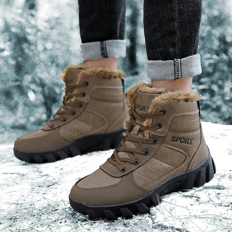 

Work Keep Warm Shoes Motocycle Boots Men Snow Boot Combat Mens Military Boot Tactical Big Size 39-46 Army Boot Male Shoes