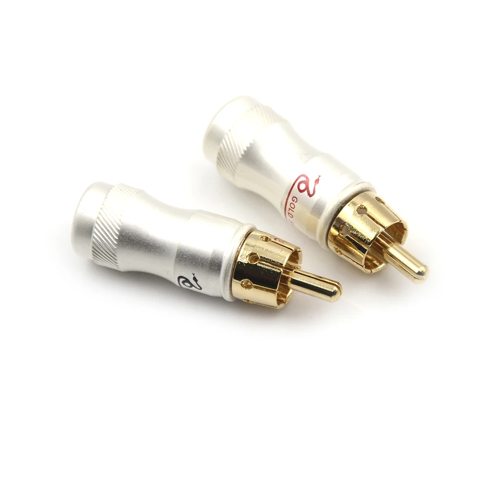 4 шт./лот сделай сам золотой штекер RCA Hi Fi позолоченный аудиокабель аудиоразъем