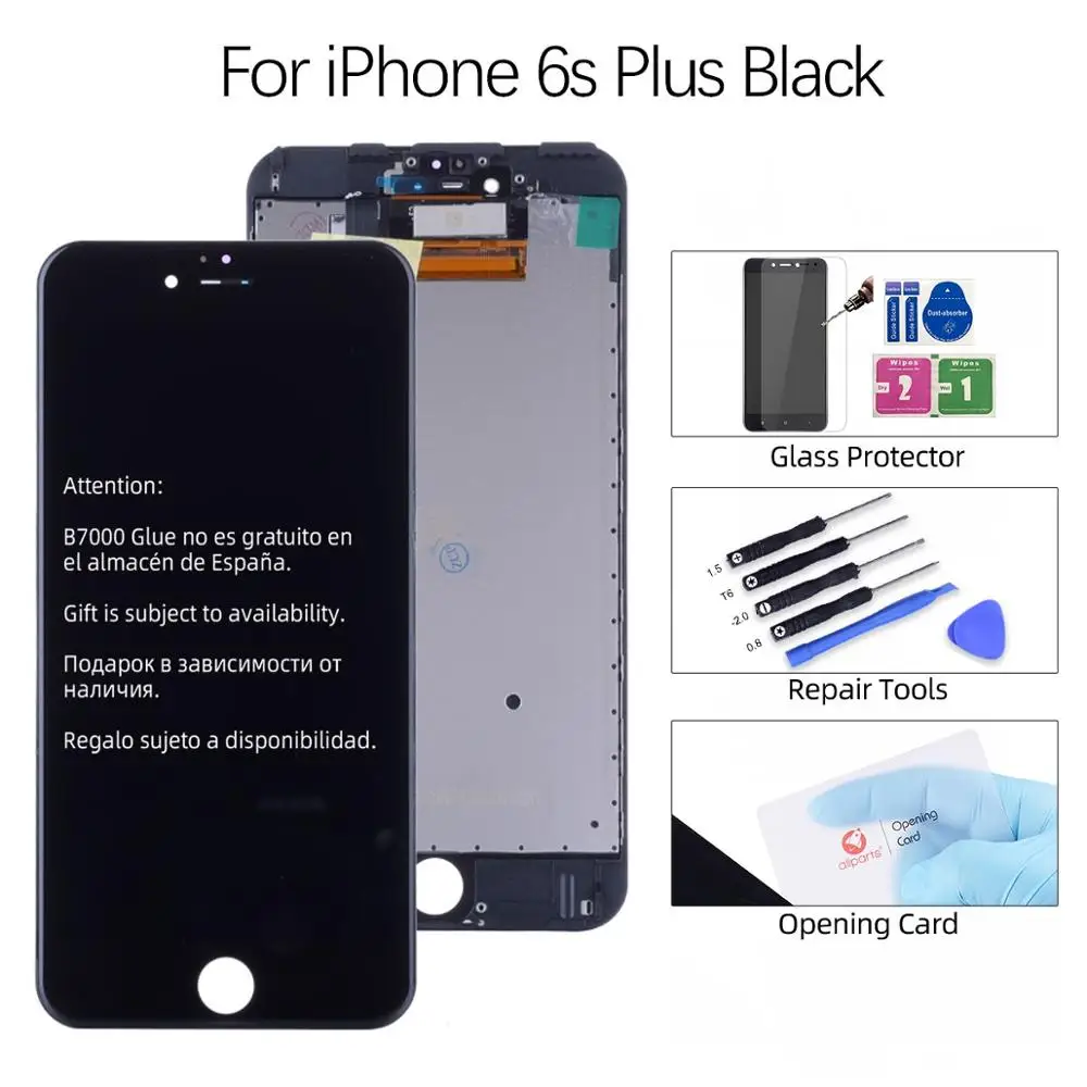 Black for iP6S Plus OEM AAA Дисплей для iPhone 6 6 Plus в сборе с тачскрином на рамке черный белый - Цвет: Black for iP6S Plus
