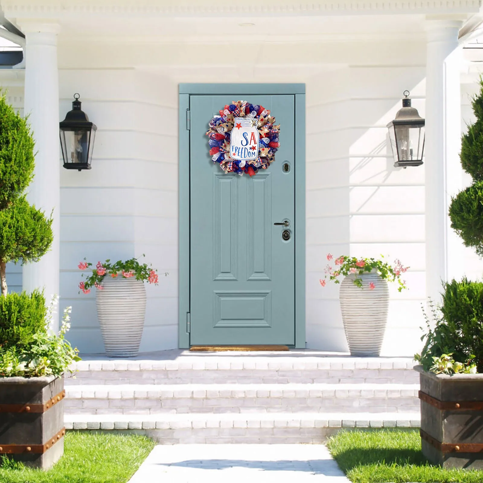 

Wreath Memorial Day Wreath Patriotic Door Wreath For Front Door Flag Wreath decoracin de habitacin