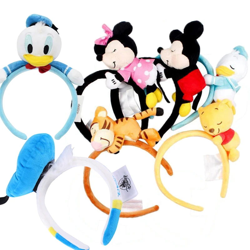 

Disney Anime Character Donald Duck Mickey Minnie Mouse Plush Toy Cute Hair Band Girls Hair Accessories Toys Gift