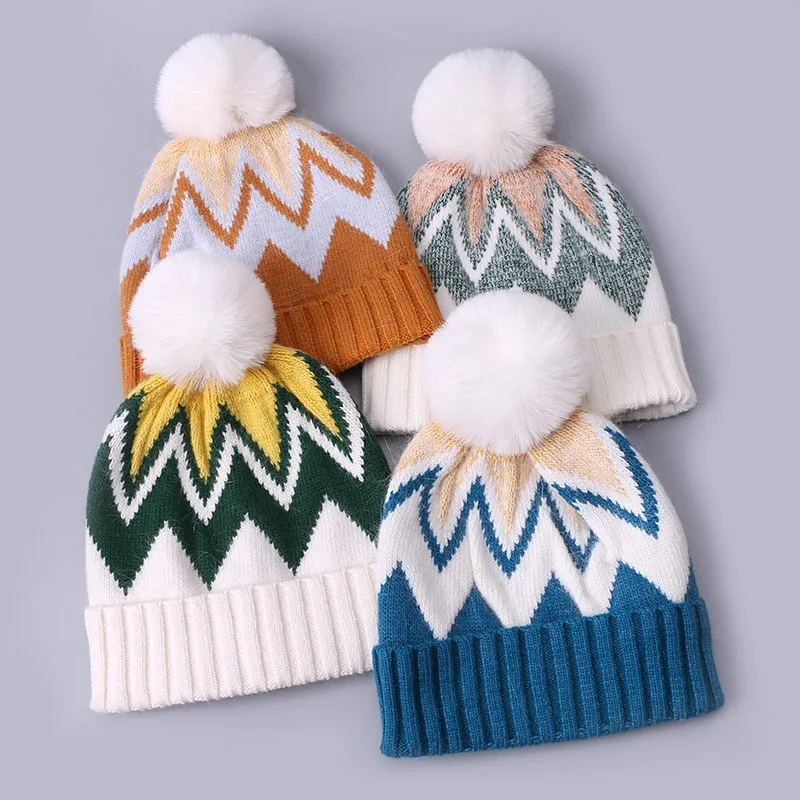 

Rabbit Fur Knitted Beanie Skullies Beanies Hats for Women Hairball Bonnet Caps Men Hip Hop Cap Gorras Hombre Chapeau Femme Gorro