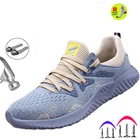 Легкая мужская обувь для защиты от сухожилия на толстой подошве, дезодорант, Dreathable, стальной носок, с перфорацией, Женская рабочая обувь с мягкой подошвой