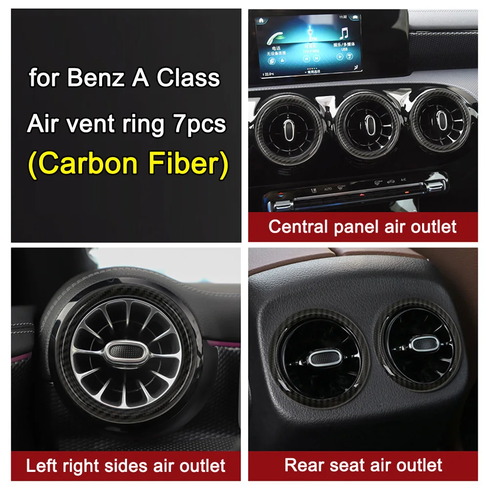Для Mercedes Benz A Class W177 V177 A180 A200 A220 A250 Автомобильная Центральная приборная панель стороны кондиционер вентиляционное отверстие кольцо накладка