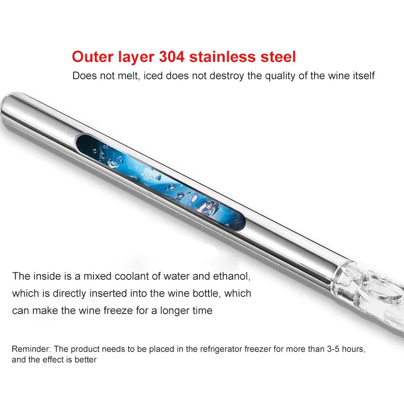 Лед палочка для охлаждения вина из нержавеющей стали с разливателем охлаждающие
