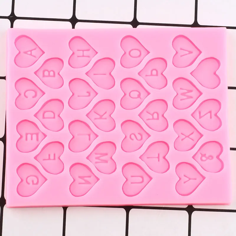 Алфавит силиконовые формы DIY сердце кружево Свадебный кекс Topper инструменты для