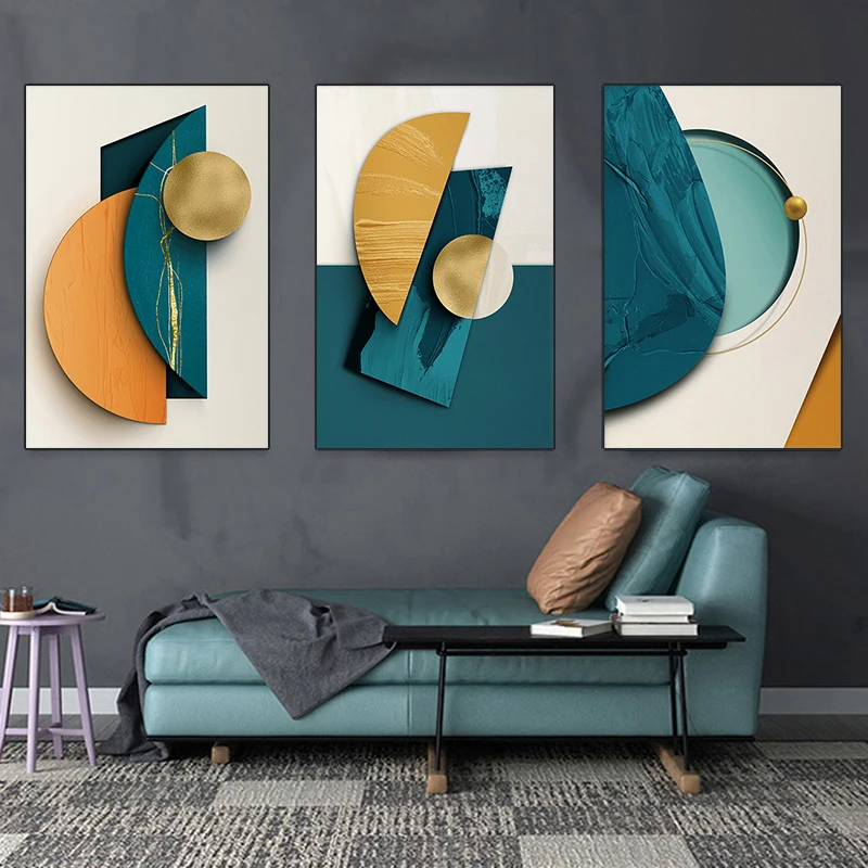 

Modern Geometric Abstract Interior Minimalist Home Decor Canvas Painting Bedroom Wall Art Pictures for Living Room Posters Print