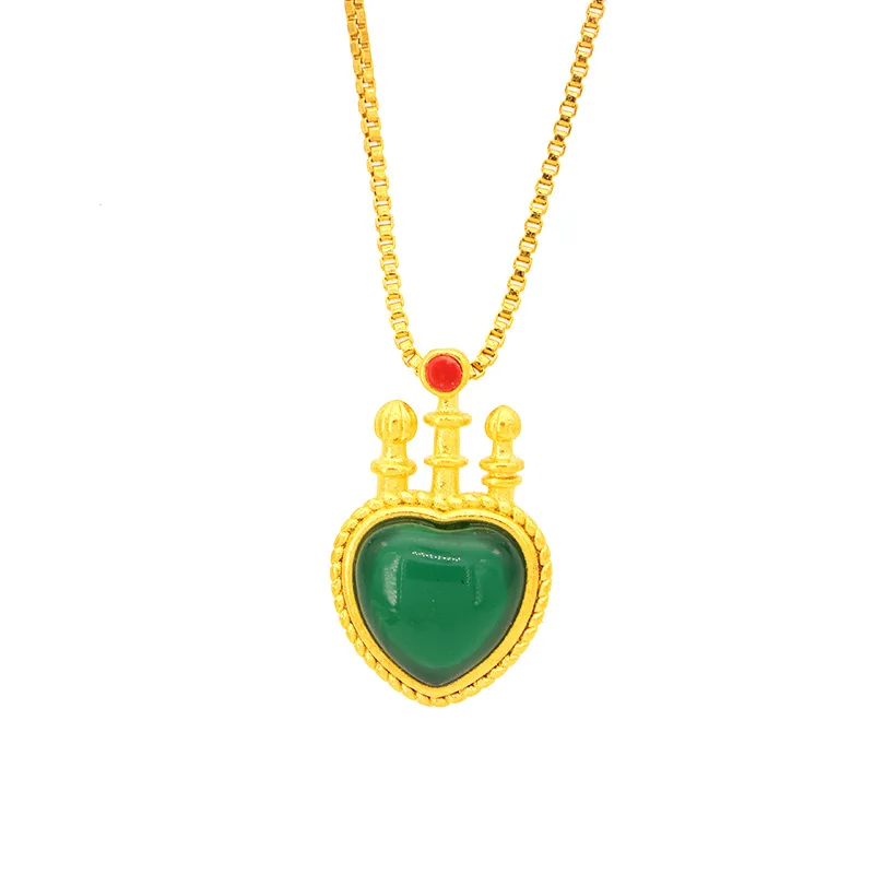 

Natural Chinese Jade Green Hand Carved Heart Pendant Fashion Boutique Jewelry Men and Women Necklace Popular Gift