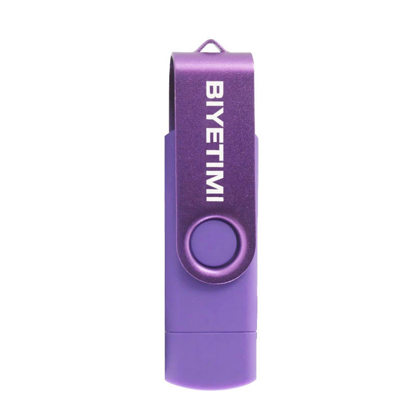 Usb флеш-накопитель BIYETIMI, 16 ГБ, 32 ГБ, 64 ГБ, для OTG, Andriod, реальная емкость, Внешняя память, Usb флешка для ПК, на заказ - Цвет: Фиолетовый