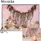 Фотофон Mocsicka для малышей, с цветочным узором для фотостудии Декорации для дня рождения