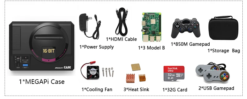 Retroflag MEGAPi чехол с Raspberry Pi 3B видео игровая консоль с 15000+ игры ТВ консоль игры Supprt HDMI Out