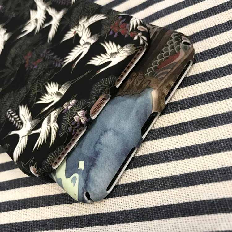 

Japanese Style Crane Mobile Phone Shell Anti-Brush Phone Protective Case Case for iPhone Xs Max