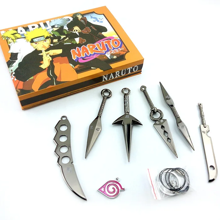 7 шт./компл. Аниме Наруто Косплей сплав игрушка мечи Военный нож Hatake Kakashi Deidara Kunai