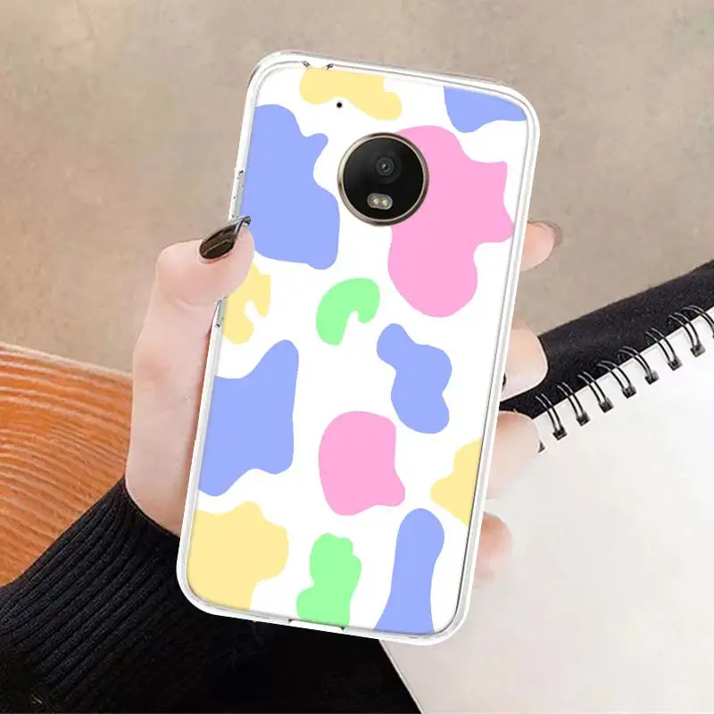 ins pink rainbow cow soft cover soft phone case for motorola moto g7 g8 g9 g6 g30 e5 e6 power plus play one macro action fusion free global shipping