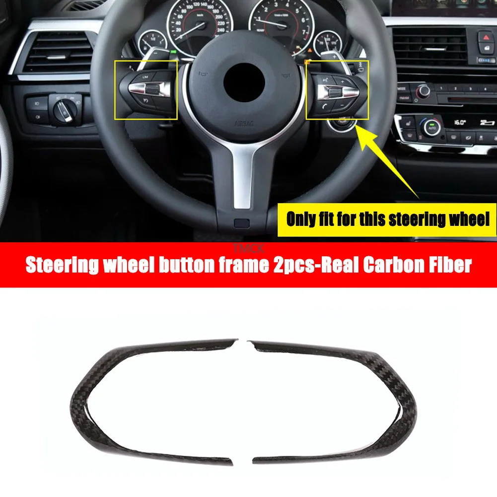 

Car Accessories Steering Wheel Central Gear Shift Panel Frame Trim Stricer for BMW M3 M4 F80 F82 F83 2014-2018 Real Carbon Fiber