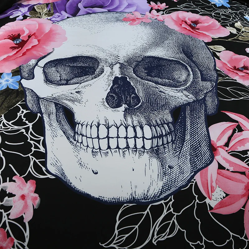 Комплект постельного белья с принтом в виде черепа из 100% полиэстера | Дом и сад