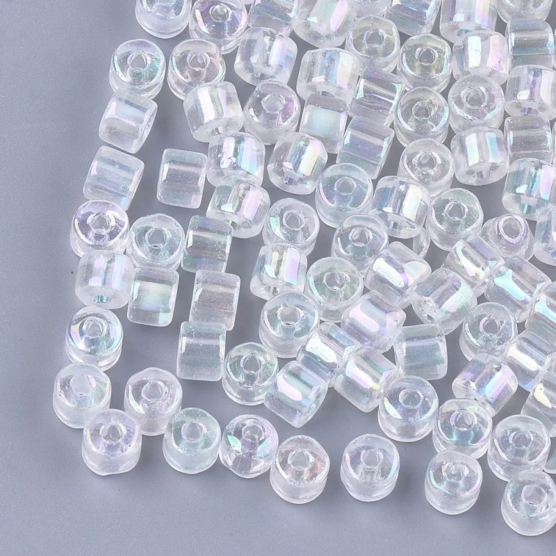 

1 Bag Transparent Glass Bugle Beads Colours Rainbow Round Hole 2.5mm Bead for jewelry making accessories,about 800pcs/bag