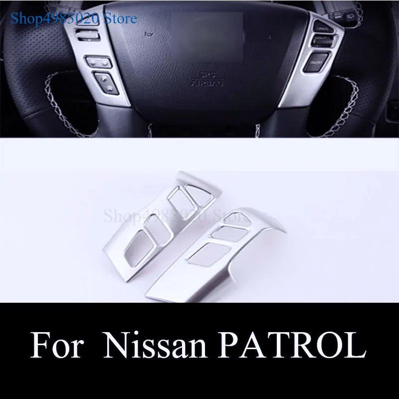 

For Nissan Armada Patrol Royale Nismo Y62 2016 2017 2018 ABS Chrome Car accessories steering wheel decorative accessories