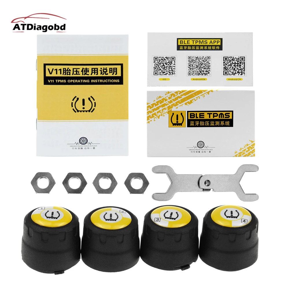 TPMS Bluetooth 4 0 Универсальный внешний датчик давления в шинах V11B Поддержка IOS Android