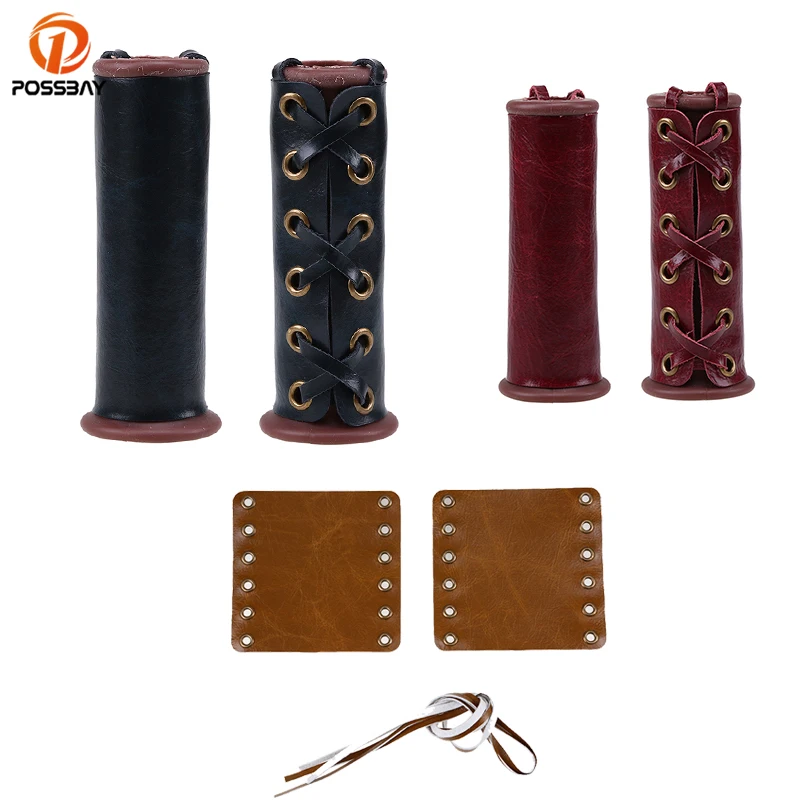 Posbay мотоциклетная Защитная крышка для руля мотокросса кафе гонщик Кожа рукоятка