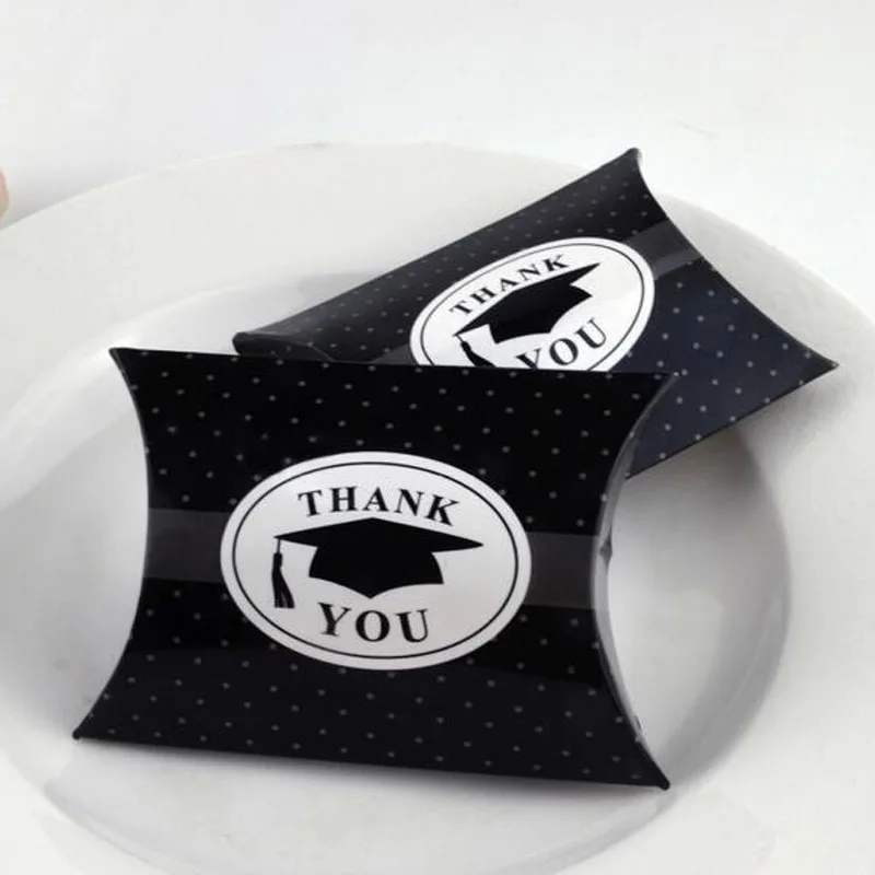 30/50/100 шт. &quotспасибо&quot черный Выпускной бакалавра Кепки Подушка подарочные