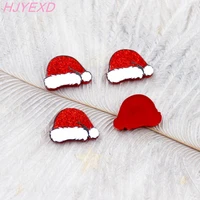 10pcs lot ac1876 16mm christmas santa hats for earrings holiday festive glitter white cute party jewelry accessoires