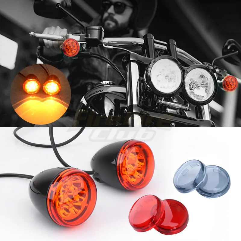 Jual Lampu Sein Sepeda Motor Aksesoris Motos Indikator Sepeda Kustom Untuk Harley XL883 XL1200 Sportster 1992-UP