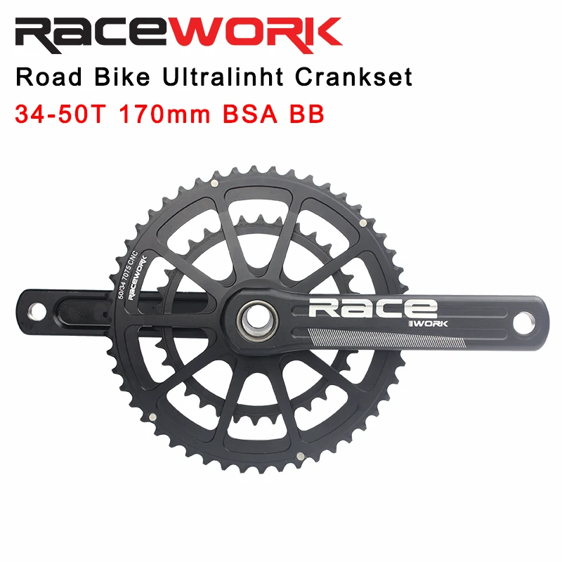 RACEWORK 3D30 Road Bike Crankset 50-34T 52-36T 53-39T 170mm 172.5mm 175mm 10 11 Speed Chainring Crank 22S GXP | Спорт и развлечения