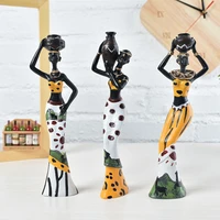 resin african figure sculpture tribal lady figurine statue ornament collectible indoor livingroom office hotel decor 3pcsset