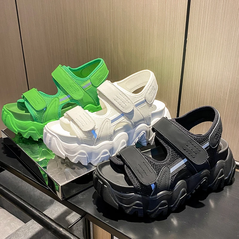 

Женские босоножки на массивной платформе, роскошные дизайнерские уличные туфли, лето 2020