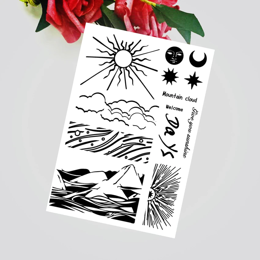 11x16CM Sunrise clouds Transparent Seal Clear Stamps Silicone Roller DIY Scrapbook Album / Card Production Easter | Дом и сад