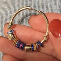 single romantic earring designer creative geometric color multi circle rainbow pendant earrings for women for girlfriend