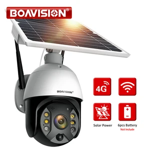 IP-камера с солнечной панелью, 4G, 1080P, PTZ, обнаружение людей, ночное видение