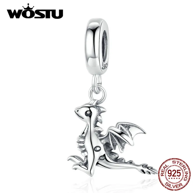 WOSTU подлинный 925 пробы серебряный Drogon подвеска подходит для оригинального