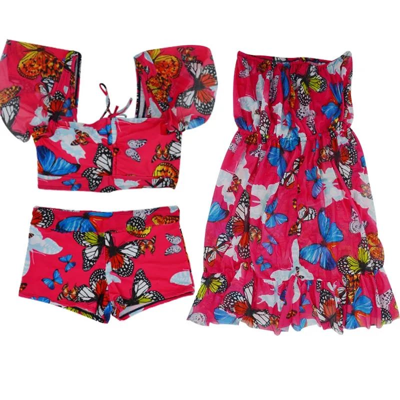 Женский купальник с высокой талией купальный костюм из 3 предметов лямкой на шее