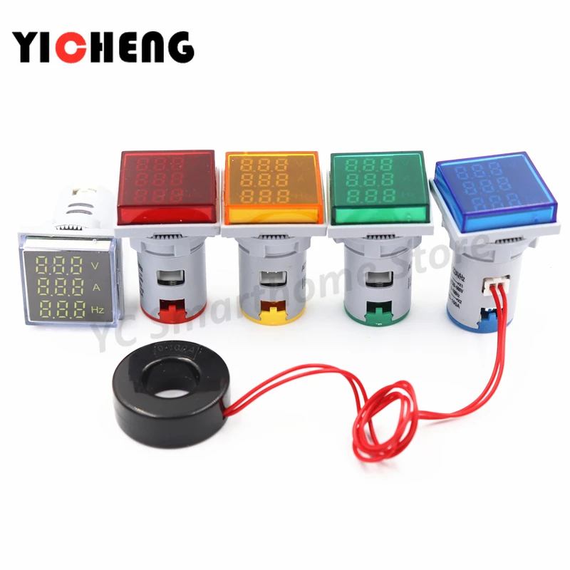 

Square LED digital display three-digit display voltage and current Hertz meter signal combination table indicator tester