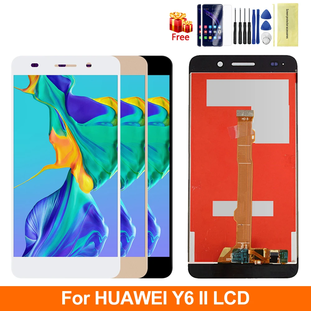 

ЖК-дисплей 5,0 дюйма для Huawei Y6II Y6 II, ЖК-дисплей с сенсорным экраном, дигитайзер, Замена для Huawei Y6 2, ЖК-дисплей