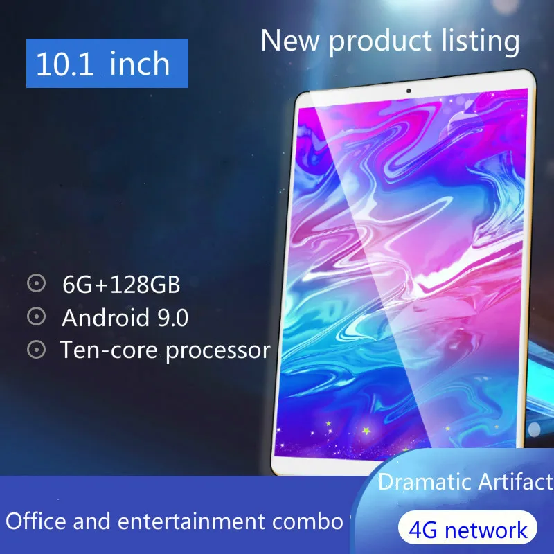 

2021 Hot Sale 10.1 Inch 6GB + 128GB Android 9.0 Tablet PC 4G Mobile GPS Bluetooth Tablet PC WIFI Support ZOOM Support Netflix