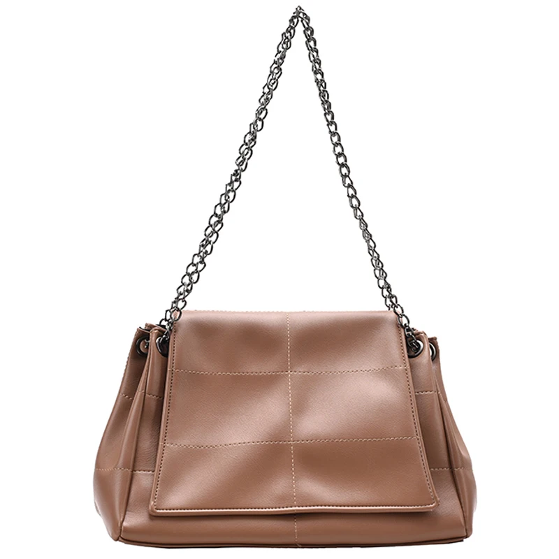 

Vintage Chains Armpit Bag 2021 Fashion High-quality PU Leather Women's Designer Handbag Large Capacity Shoulder Messenger Bags
