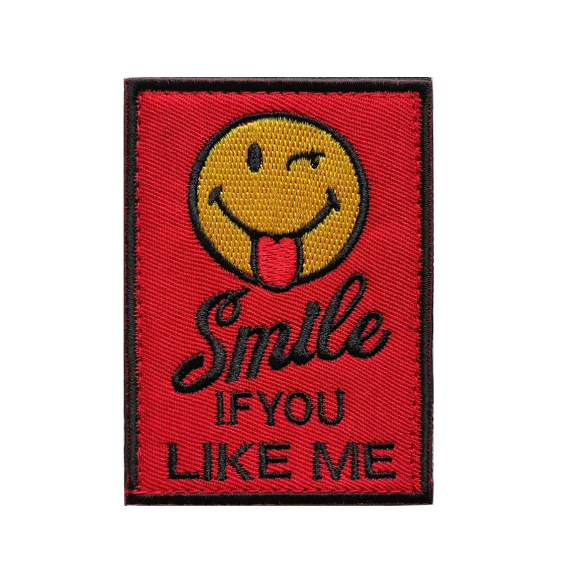 Вышивка 3D тканевая наклейка на липучках этикетка со смайликом в Нью Йоркском и