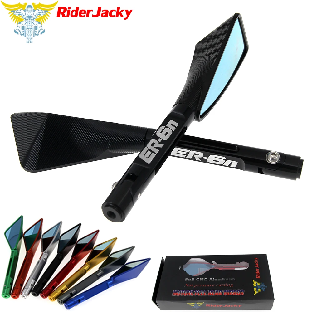 Алюминиевые мотоциклетные боковые зеркала заднего вида RiderJacky для kawasaki ER 6N ER6N 2006