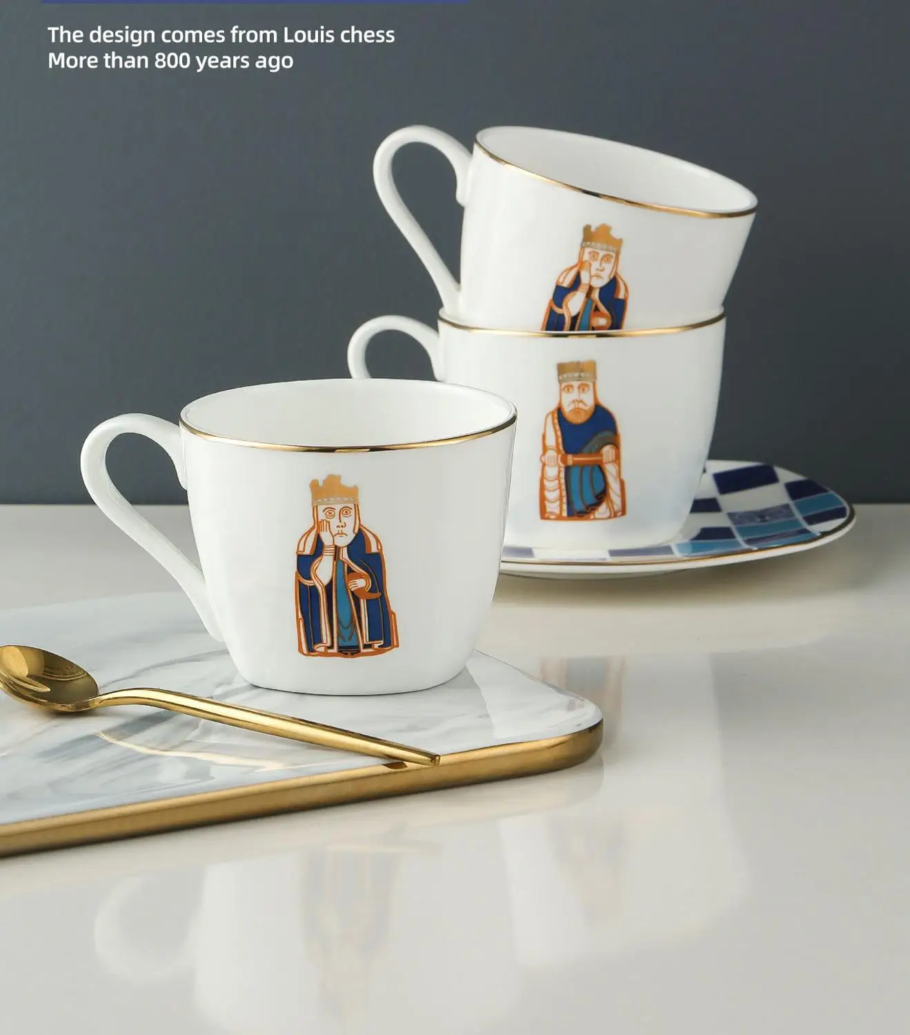 Винтажная кофейная чашка Британского музея Король Королева и блюдце для чая