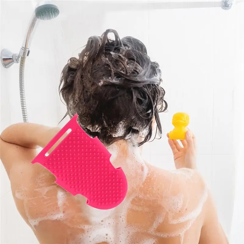 

2pcs Silicone Bathing Scrubber Gloves Body Brush Exfoliating Gloves Shower Body Bathing Brush Massage Glove Brush Skin Scrubber