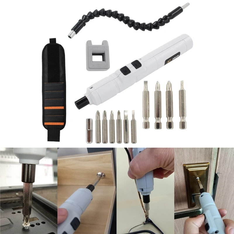 

Electric Screwdriver 3.6 V Small Rechargeable Wireless Screwdriver Set with 10 Screwdriver Heads 1 Conversion Head Set