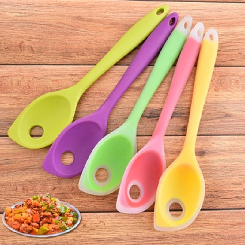 Визуальный сенсорный гибкий термостойкий силиконовый прорезной скребок ложка
