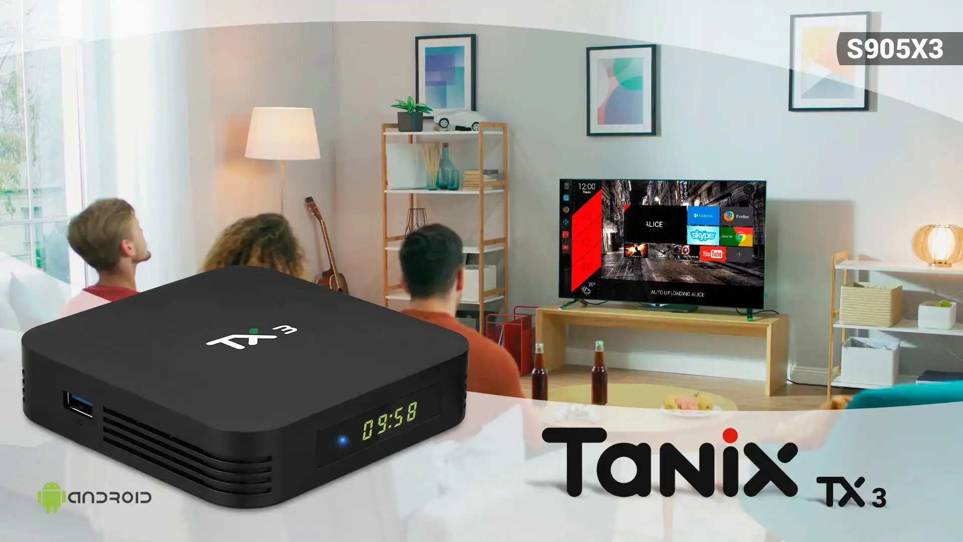 ТВ-приставка Tanix TX3 Smart Android S905X3, 4 Гб ОЗУ, 32 Гб ПЗУ, 2,4 ГБ, 5 Гб, WiFi, Android 9,0, ТВ-приставка, поддержка голосового управления, телеприставка