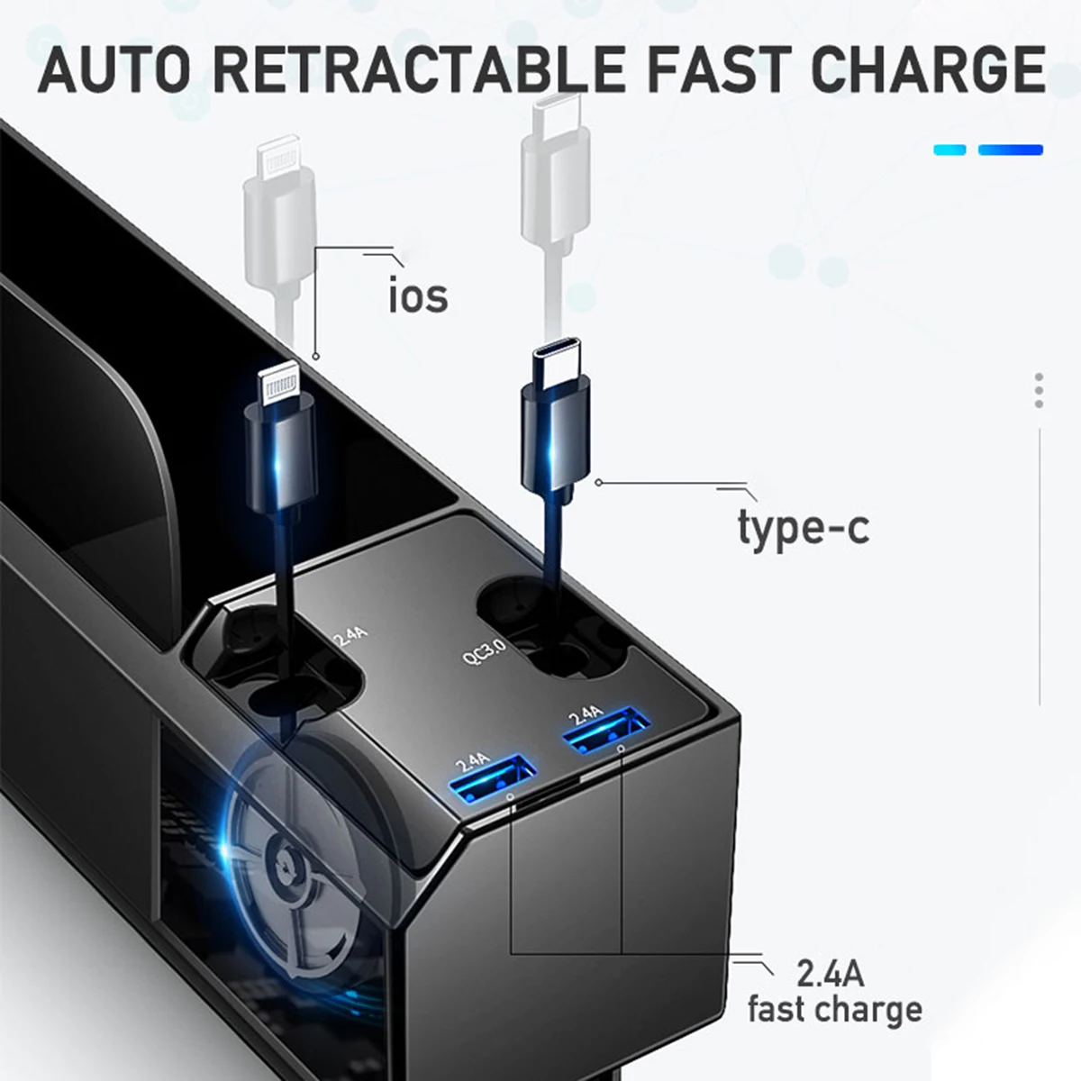 23 cables seat gap organizer in car seat slit pocket storage box abs leather case usb charger front driver crevice auto bag free global shipping
