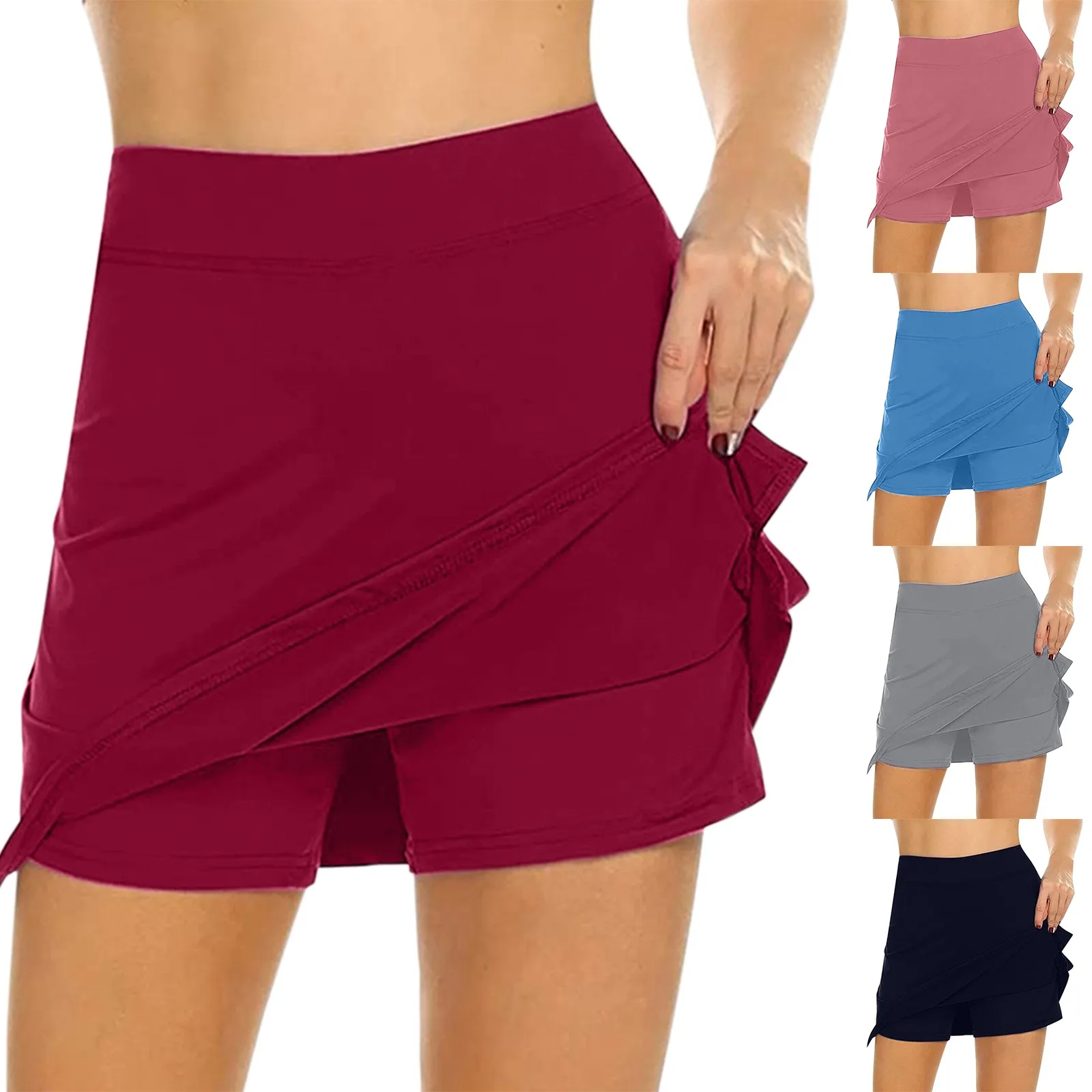 

Легкая юбка-брюки SAGACE из двух частей для бега, фитнеса и йоги, короткая юбка, летняя модная Новая женская одежда, юб, 2021